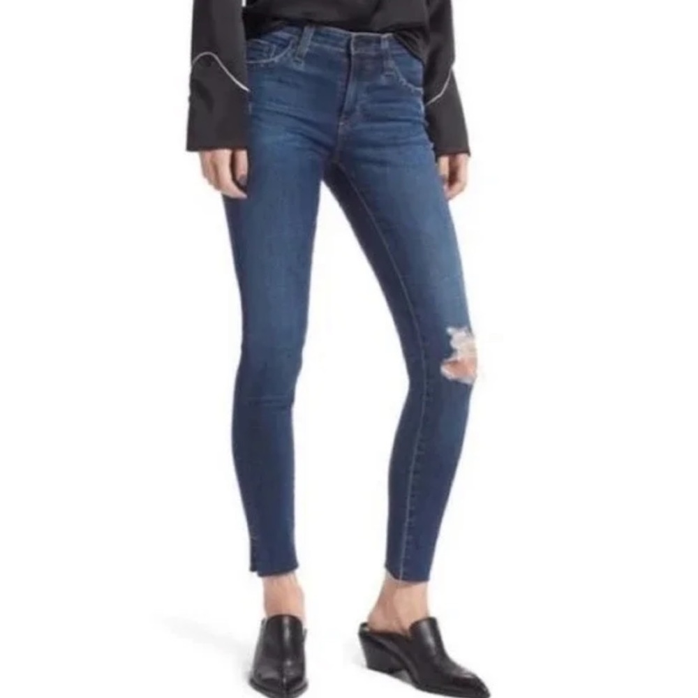 AG Adriano Goldschmied The Legging Ankle Super Skinny Distressed Jeans 26 D